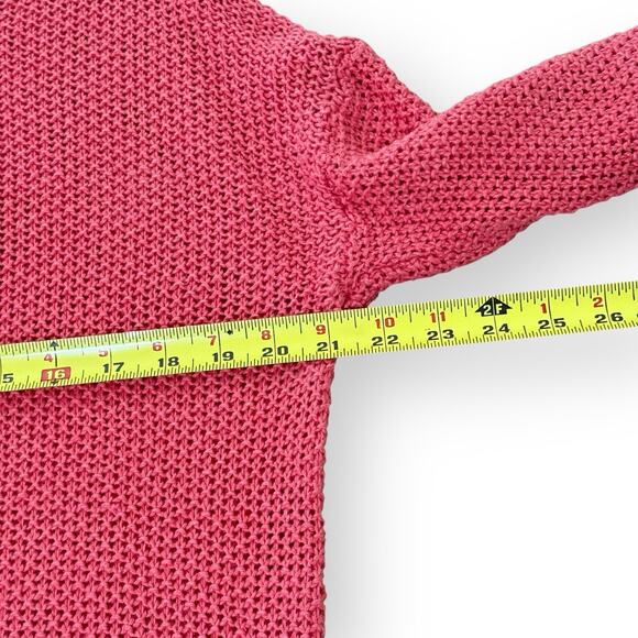 J.Crew Beach Linen Crewneck Open Knit Pullover Sweater Cover Up Pink Size M - Picture 7 of 8